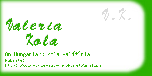 valeria kola business card